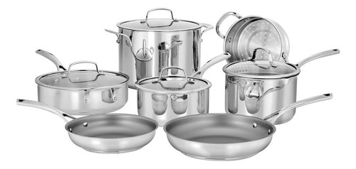 Conjunto de utensílios de cozinha de aço Cuisinart 95-11es de 11 peças, cor prata