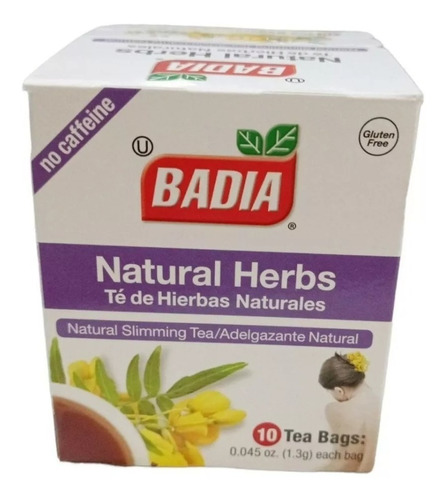 4 Cajas De Té De Hierbas Naturales Badia (10 Bolsitas)