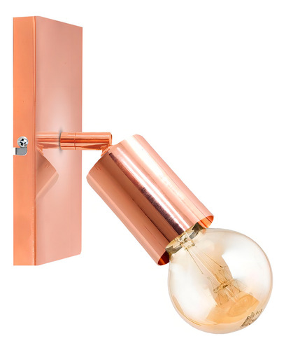 Lampara Moderna Spot Aplique Pared Luz E27 Apto Led Movil Estructura Cobre