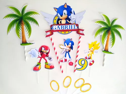 Topo de bolo sonic para imprimir  Festas de aniversário do sonic