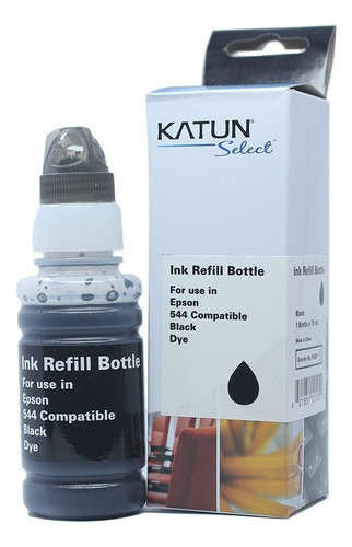 Garrafa De Tinta Preta Katun Compatível Epson L3110 T544120 Tinta Preto