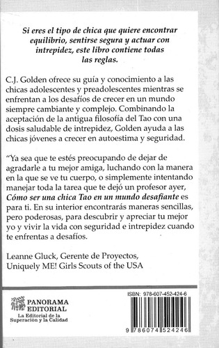 Cómo Ser Una Chica Tao En Un Mundo Desafiante, De C. J. Golden. Editorial Panorama, Tapa Blanda, Edición 2013 En Español, 2013