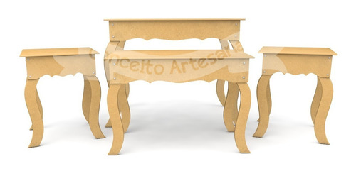 Kit Festa Mdf 4 Mesas Lisa Decoração Casamento Aniversario