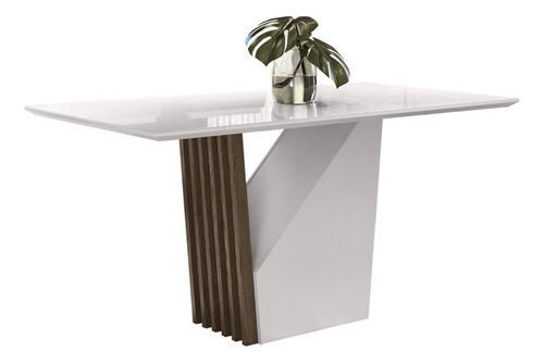 Mesa De Jantar 4 Lugares 120cm Venetti N02 Imbuia/off White 