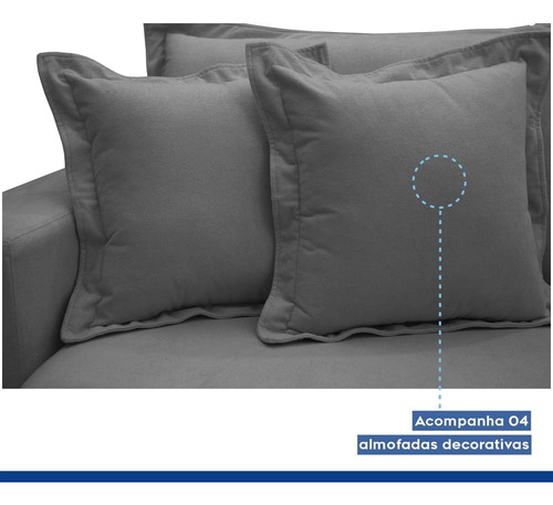 Sofá cama celflex 20736 3 lugares arizona retrátil boucle cinza