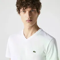 Comprar Camiseta Lacoste Masculino De Algodão Pima Com Gola V