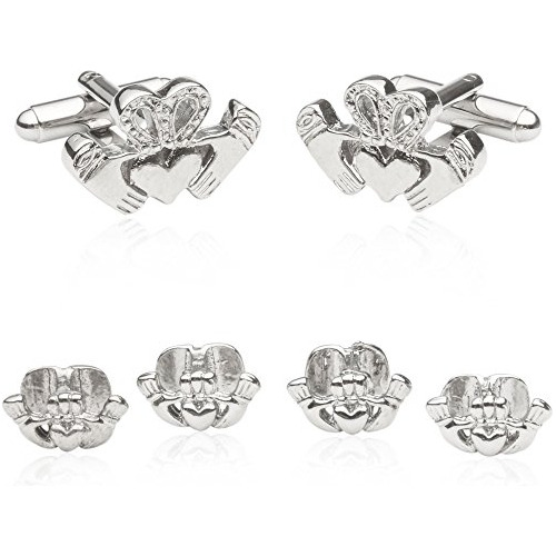 Gemelos Y Tachuelas De Plata Irish Claddagh De Cuff-daddy Co