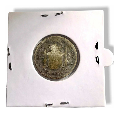 Moneda De Plata Española De 1 Peseta L. 0.835 Año 1899 (Usado)