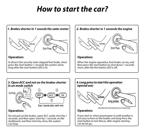 Sistema Start Start Push Click Con Un Botón Stop Dc12v