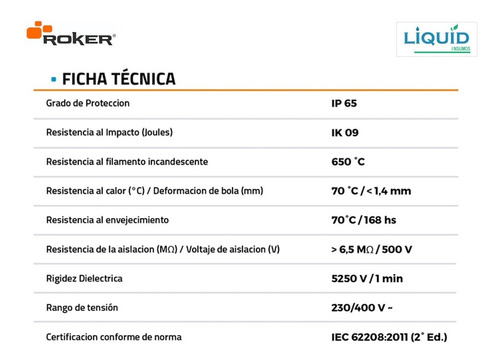 Imagen 6 de 8 de Gabinete Estanco Roker Prd550 8 Bocas 230x245x145 Ip65