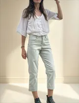 Comprar Pantalón De Gabardina, Tiro Alto Con Cortes En Los Costados