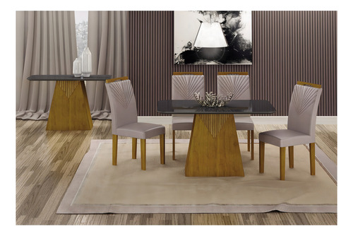 Juego de mesa de comedor de 120 cm con 4 sillas Stela Wt