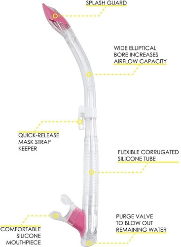 Snorkel Cressi Tao Para Buceo Y Apnea Clear/ Rosa