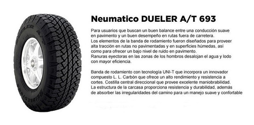 Neumatico Bridgestone 265 65 R17 Dueler At 693 Hilux Ranger