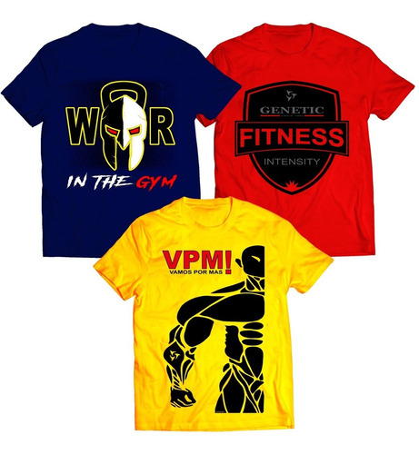 Triple Pack Remeras Algodon  Entrenamiento Genetic Sport