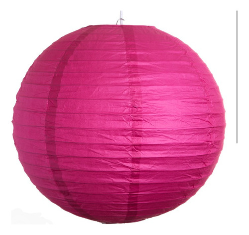 Lámpara Bola De Papel Arroz China 30 Cm Fucsia