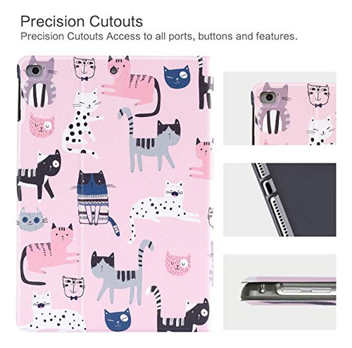 Funda iPad 10.2 Cutebricase Con Soporte Multiángulo Gatos