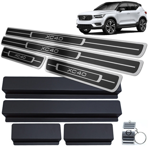 Xc40 2018 2019 Soleiras Alto Relevo Aço Inox  + Vinil