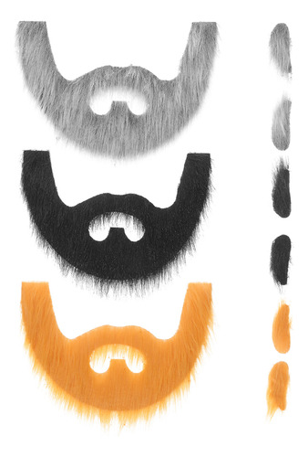 Set De 3 Juegos De Barba Y Cejas Postizas, Barba Autoadhesiv