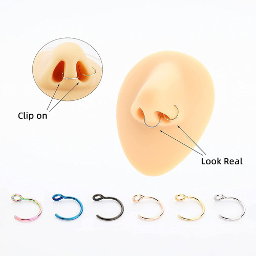 Pinza De Aro Para Nariz Falsa, Anillos Para Labios