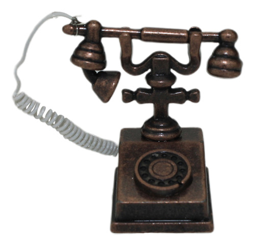 Modelo De Teléfono De Bronce Retro En Miniatura Para Decorac