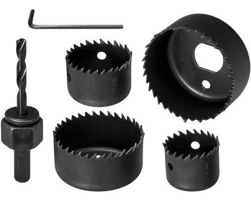 Jogo Serra Copo Kit 6 Peças Para Madeira Gesso Pvc Plástico