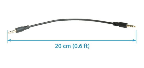 Cable Aux De Audio Estereo 3,5 Mm / M/m | Negro, Corto