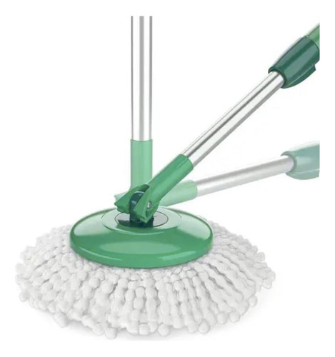 Mop Esfregão Giratório Balde Limpeza De Piso Com Uma Mão Cor Verde