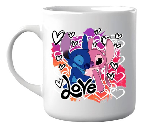 Taza Stitch Y Angel Para Una Ocasión Especial 