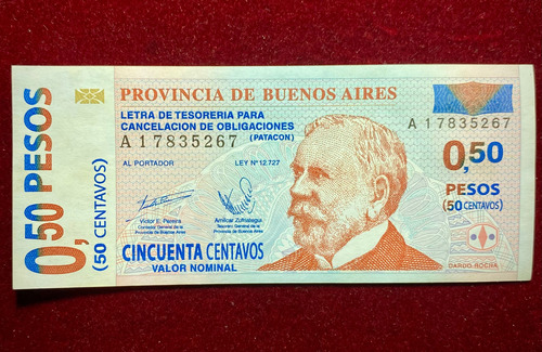 Billete Bono 50 Centavos De Patacon 2001 Sin Circular Oferta