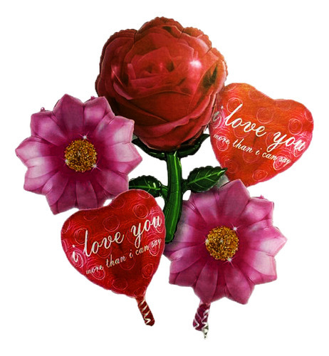 Kit Balões Dia Dos Namorados Surpresa Romântica Coração Flor Rosas Ref.PF10198