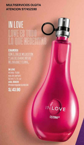 Colonia In Love Cyzone 50 Ml A Tan Solo 24.99