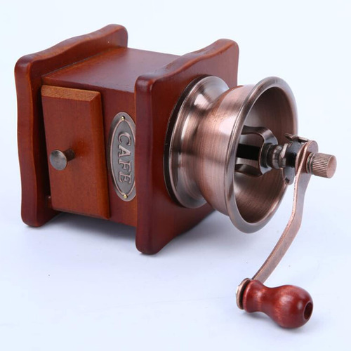 Molinillo De Café Manual Vintage Con Rebabas Cónicas Wood Marrón
