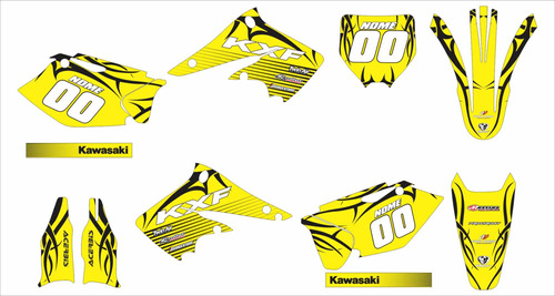 Kit Adesivos Moto Cross Trilha Kawasaki Kxf 250 2004 2005