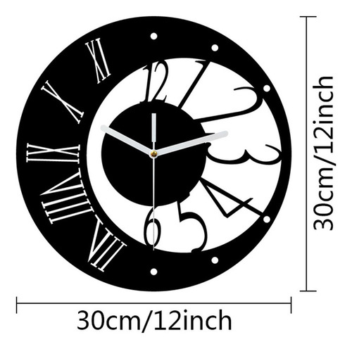 Reloj De Pared Silencioso Para Colgar En La Pared, Negro