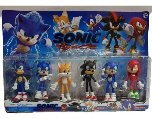 Figura Muñecos Sonic Juguete X6 Personajes