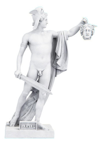 Estátua Perseu Semi Deus Herói Grego Escultura Imagem Cor Cor Mármore