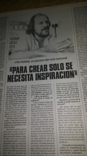 Revista Clarin 15159 Lito Nebbia Pionero Rock Nacional  1988
