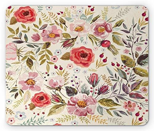 Ambesonne Multicolor Alfombrilla De Ratón, Rosado, Crema, (c