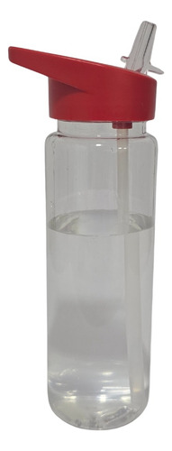 5 Botellas Deportiva Plástica 750ml Con Sorbete Y Pico Rojo