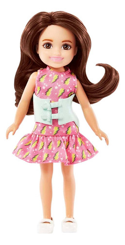 Barbie Chelsea 14 Cm Morena Vestido, Colete Escoliose Mattel