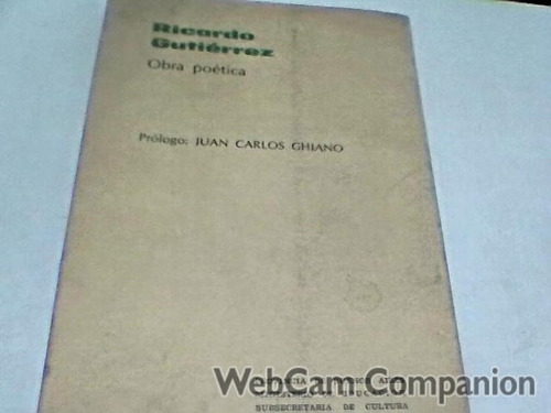 Ricardo Gutierrez Obra Poetica Prologo Juan Ghiano (c60)