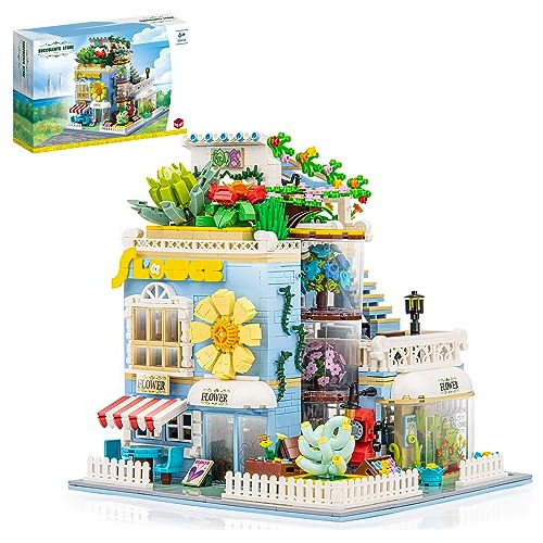 Flower House Building Set, City Street View Succulent F...