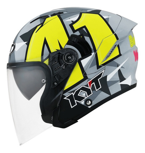 Capacete Moto Kyt Nf-j Espargaro Replica 2019 Matt Grey @ Cor Cinza fosco Desenho Espargaro 2019 Tamanho do capacete 59/60(G/L)
