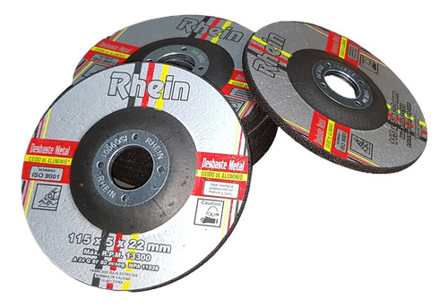 10 Discos De Desbaste Grueso Para Amoladora 115x5,0mm Rhein Color Plateado