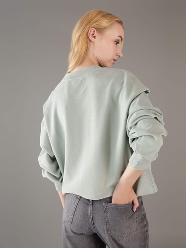 Sudadera Color Verde Con Bordado De Mujer Calvin Klein