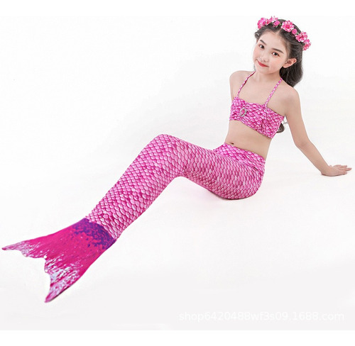 2024 Bikini Infantil De Cola De Sirena De 3 Piezas