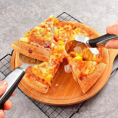 E Roller Pizza Knife Spatula Two-piece Pizza Cutter Piz 4003