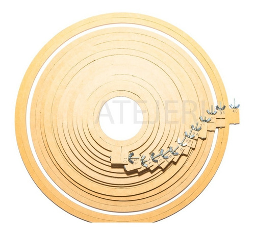 Imagen 3 de 8 de Bastidor Para Bordado De Fibrofacil Redondo De 20 Cm