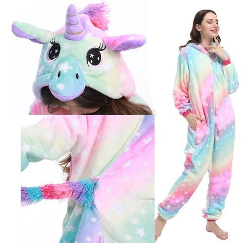 Pijama Unicornio Para Adulto Invierno Talles M L